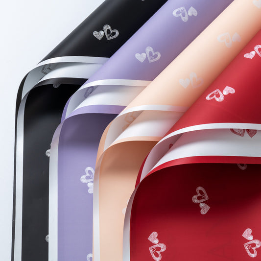 Valentine’s Day Heart Flower Wrapping Paper – Double-Sided Bouquet Paper – 20 Sheets