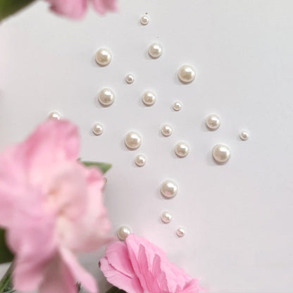 Floral pearl half stickers self adhesive half round pearl bouquet decorative accessories