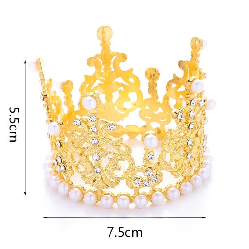 Alloy Gold Cake Decoration Small Crown - Huayi Flower Wraps