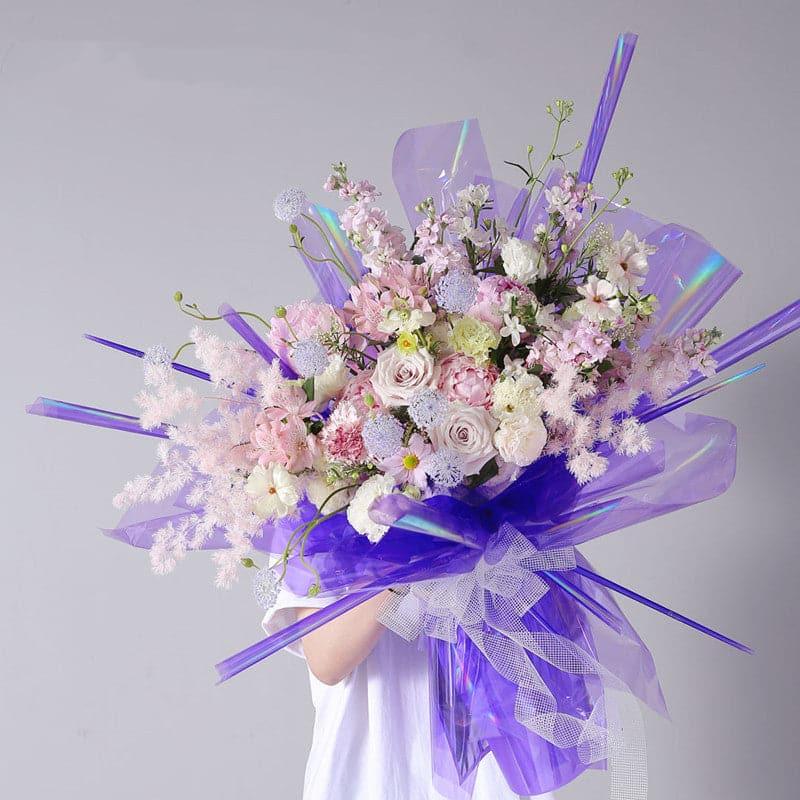 Aurora Borealis Laser OPP Phantom Film,22.8*22.8 Inch-20 Sheets - Huayi Flower Wraps