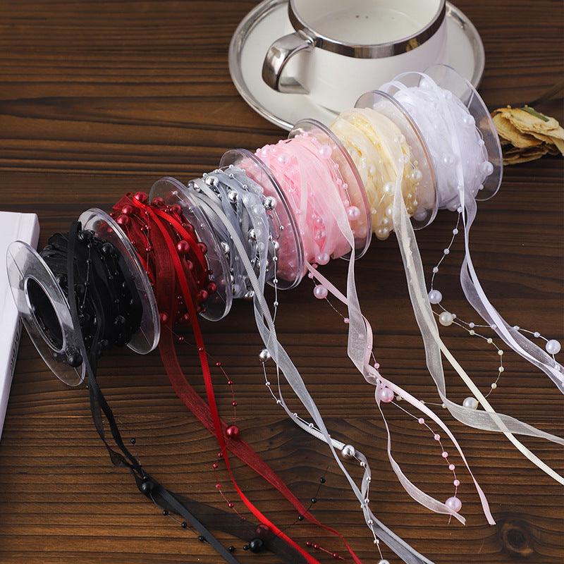 Braided Bead Ribbon Cake Decoration Tie Gift Ribbon,5 yards - Huayi Flower Wraps