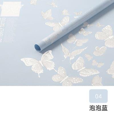 Butterfly Dance Jelly Film Waterproof Wrapping Paper,22.8*22.8 inch - 20 sheets - Huayi Flower Wraps