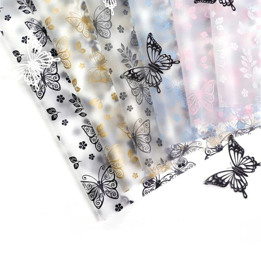 Butterfly Design Flower Wrapping Paper Frosted Korean Matt Paper For Flowers,22.8*22.8 inch - 20 sheets - Huayi Flower Wraps