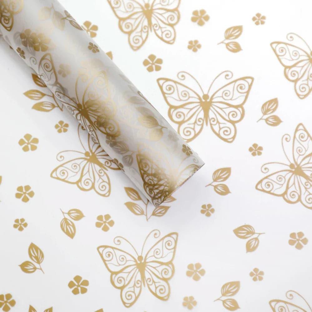 Butterfly Design Flower Wrapping Paper Frosted Korean Matt Paper For Flowers,22.8*22.8 inch - 20 sheets - Huayi Flower Wraps