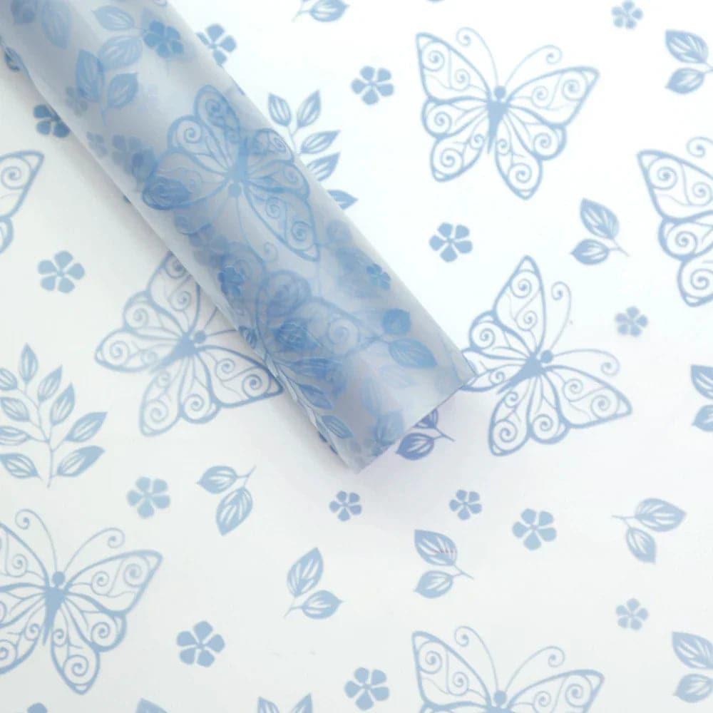 Butterfly Design Flower Wrapping Paper Frosted Korean Matt Paper For Flowers,22.8*22.8 inch - 20 sheets - Huayi Flower Wraps