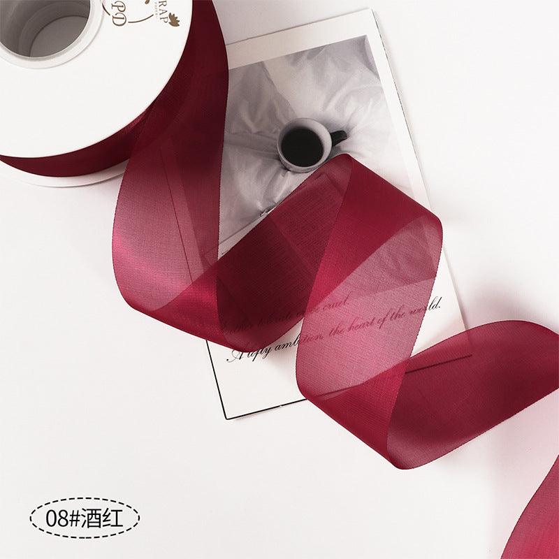Caron Solid Color Silk Ribbons Flowers Gifts Handmade Diy Decorative Ribbons.