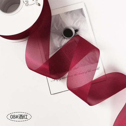 Caron Solid Color Silk Ribbons Flowers Gifts Handmade Diy Decorative Ribbons.