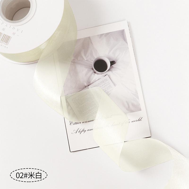 Caron Solid Color Silk Ribbons Flowers Gifts Handmade Diy Decorative Ribbons.