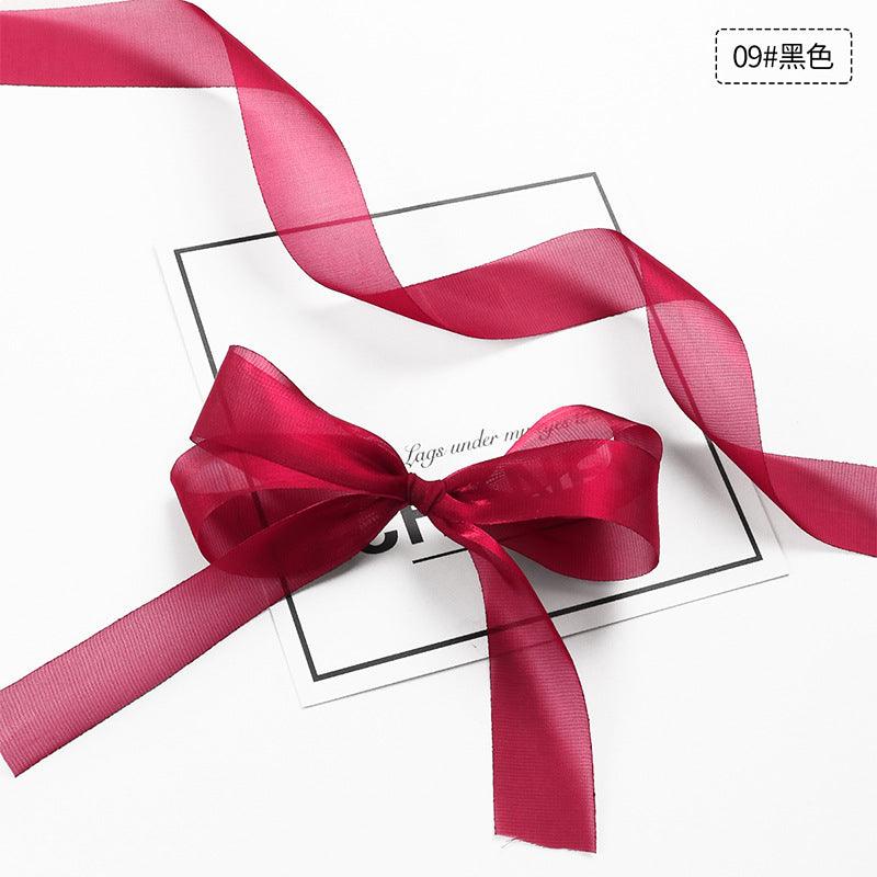 Caron Solid Color Silk Ribbons Flowers Gifts Handmade Diy Decorative Ribbons - HUAYI