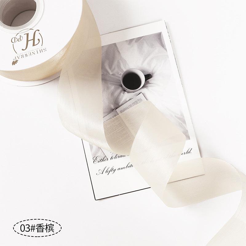 Caron Solid Color Silk Ribbons Flowers Gifts Handmade Diy Decorative Ribbons.