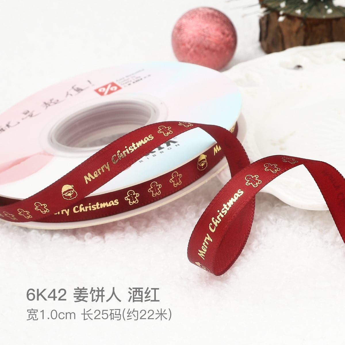 Christmas Gift Ribbon Gift Wrapping Diy Hot Stamping Ribbon - Huayi Flower Wraps