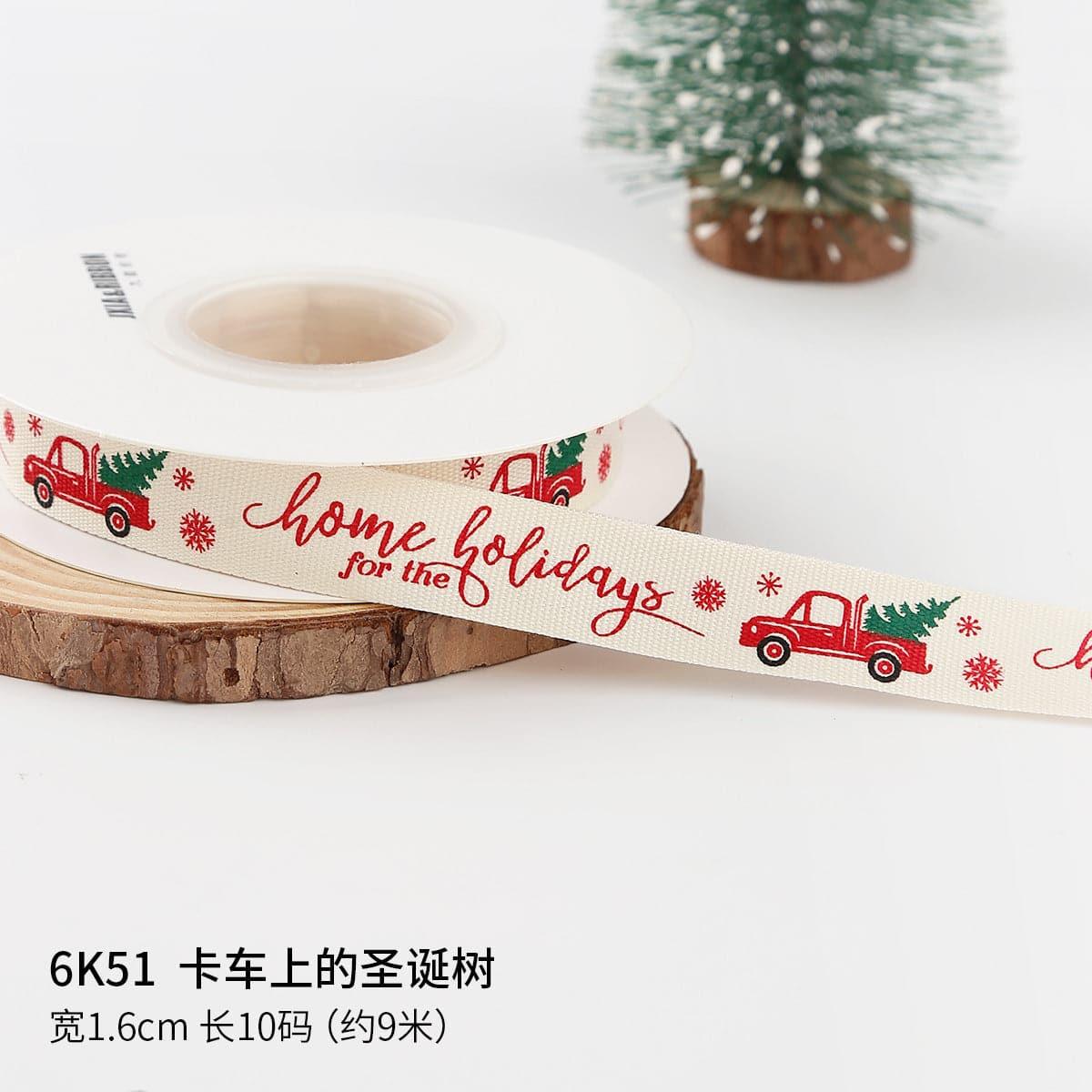 Christmas Gift Ribbon Gift Wrapping Diy Hot Stamping Ribbon - Huayi Flower Wraps