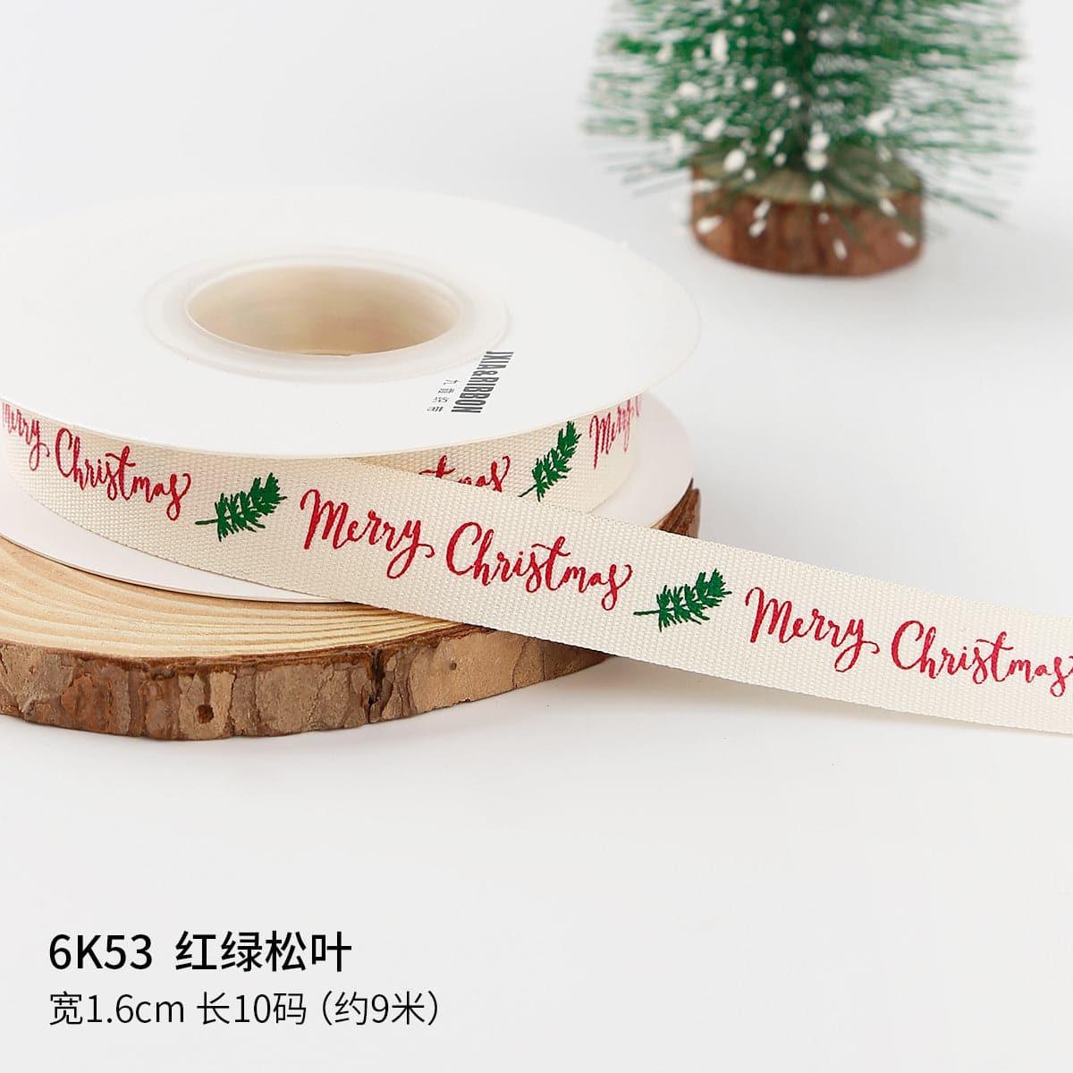 Christmas Gift Ribbon Gift Wrapping Diy Hot Stamping Ribbon - Huayi Flower Wraps