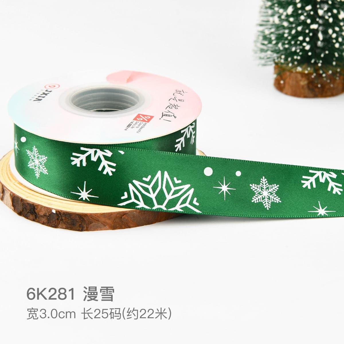 Christmas Gift Ribbon Gift Wrapping Diy Hot Stamping Ribbon - Huayi Flower Wraps