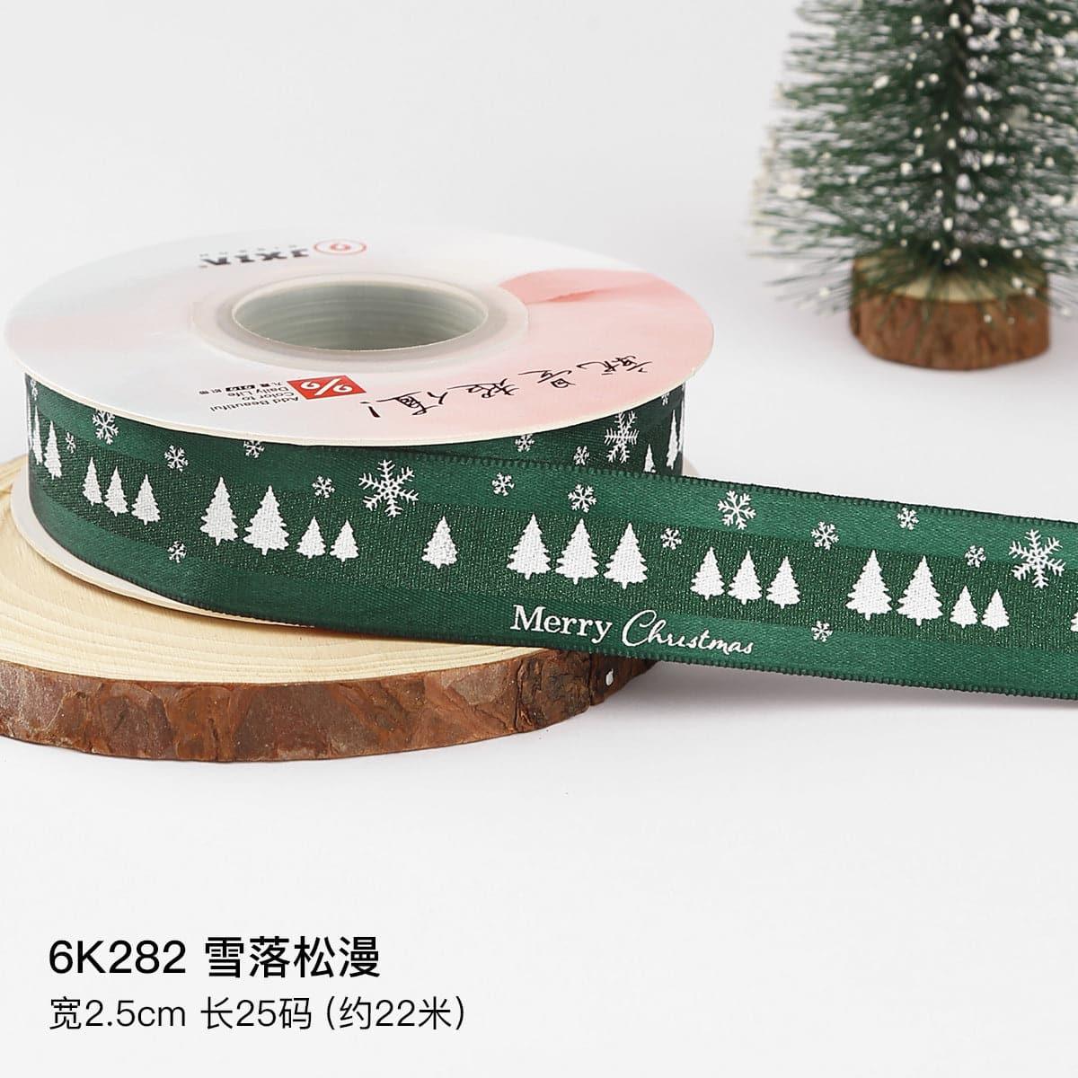 Christmas Gift Ribbon Gift Wrapping Diy Hot Stamping Ribbon - Huayi Flower Wraps