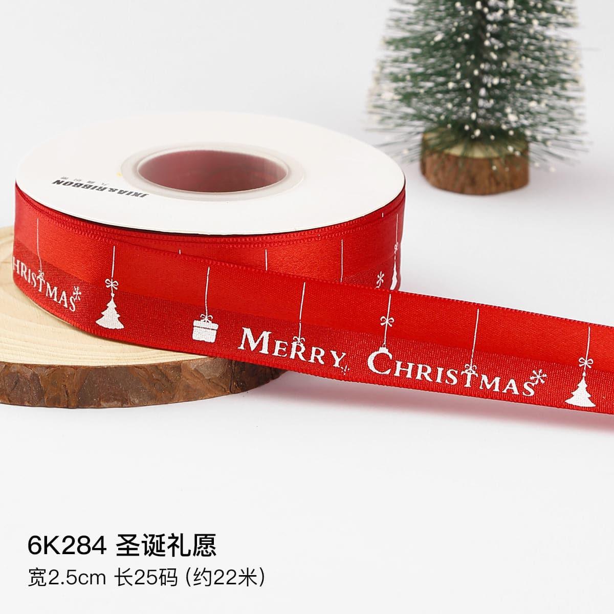 Christmas Gift Ribbon Gift Wrapping Diy Hot Stamping Ribbon - Huayi Flower Wraps