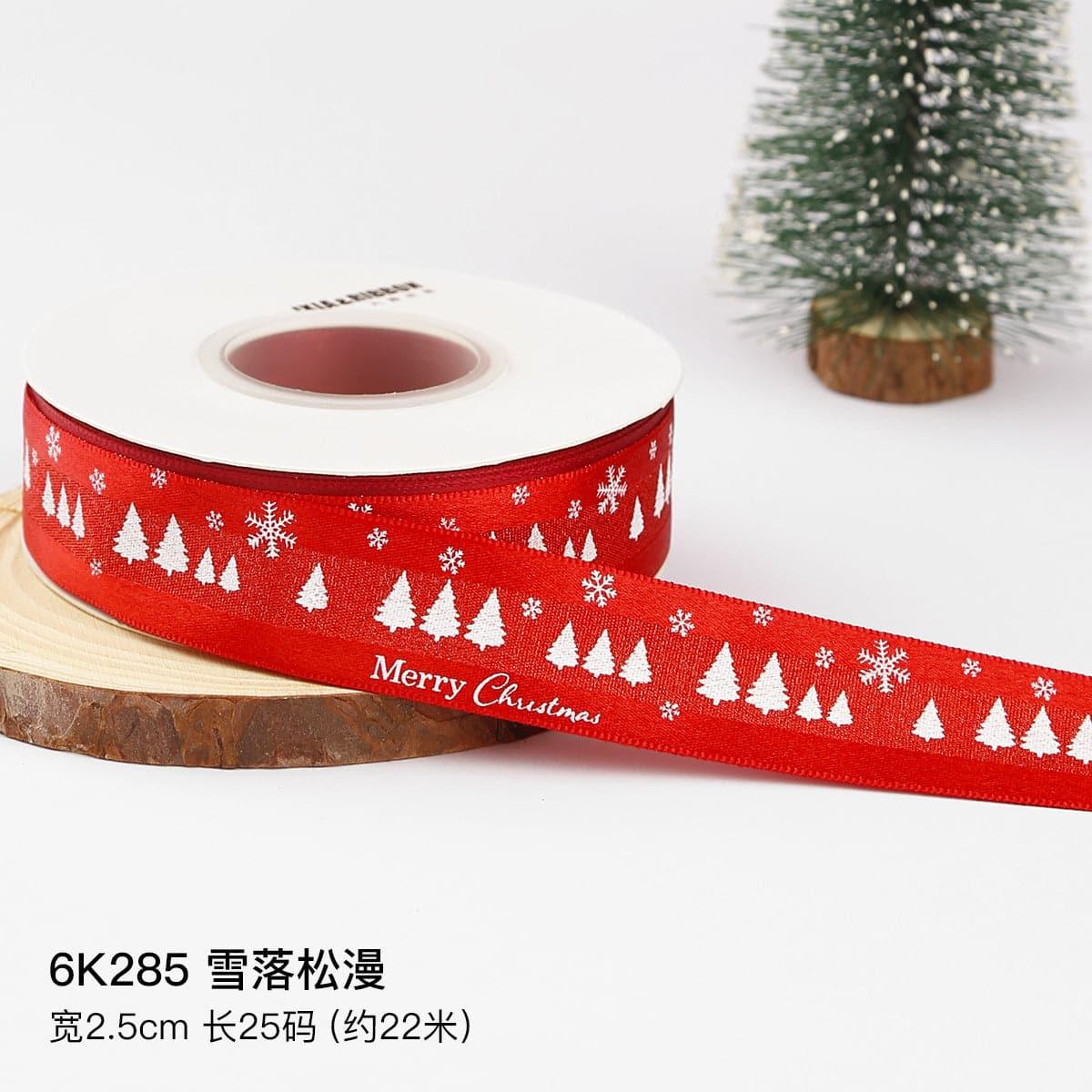 Christmas Gift Ribbon Gift Wrapping Diy Hot Stamping Ribbon - Huayi Flower Wraps