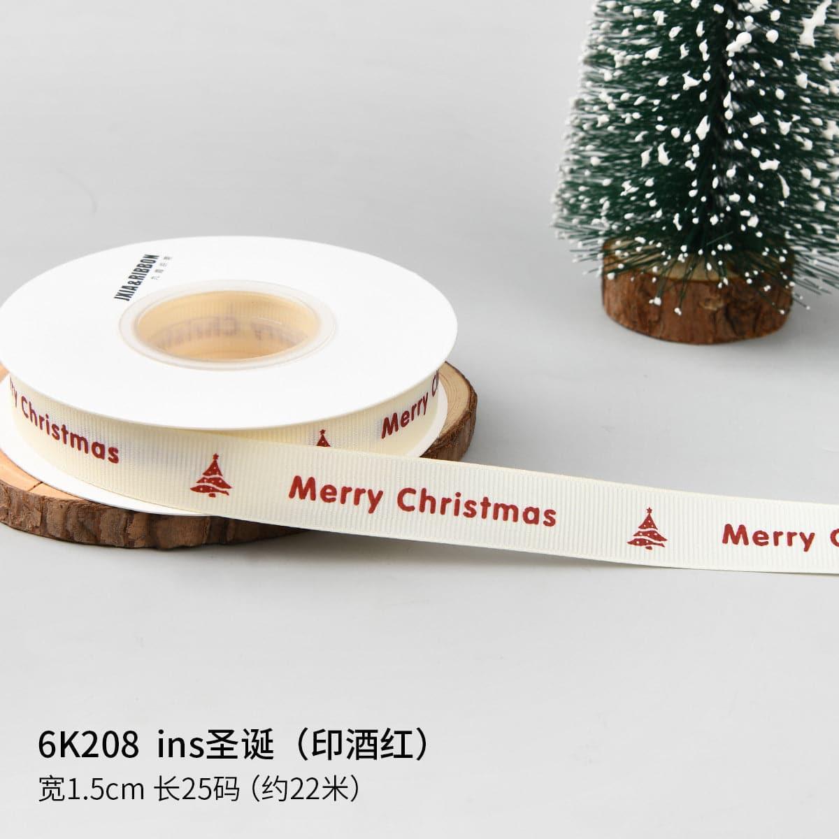 Christmas Gift Ribbon Gift Wrapping Diy Hot Stamping Ribbon - Huayi Flower Wraps