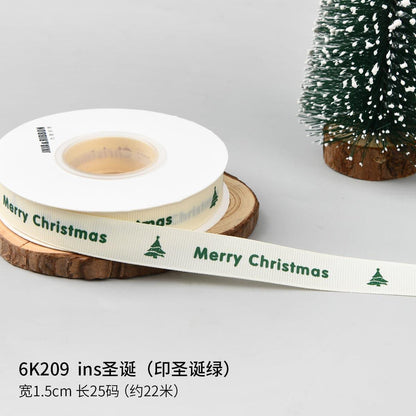 Christmas Gift Ribbon Gift Wrapping Diy Hot Stamping Ribbon - Huayi Flower Wraps