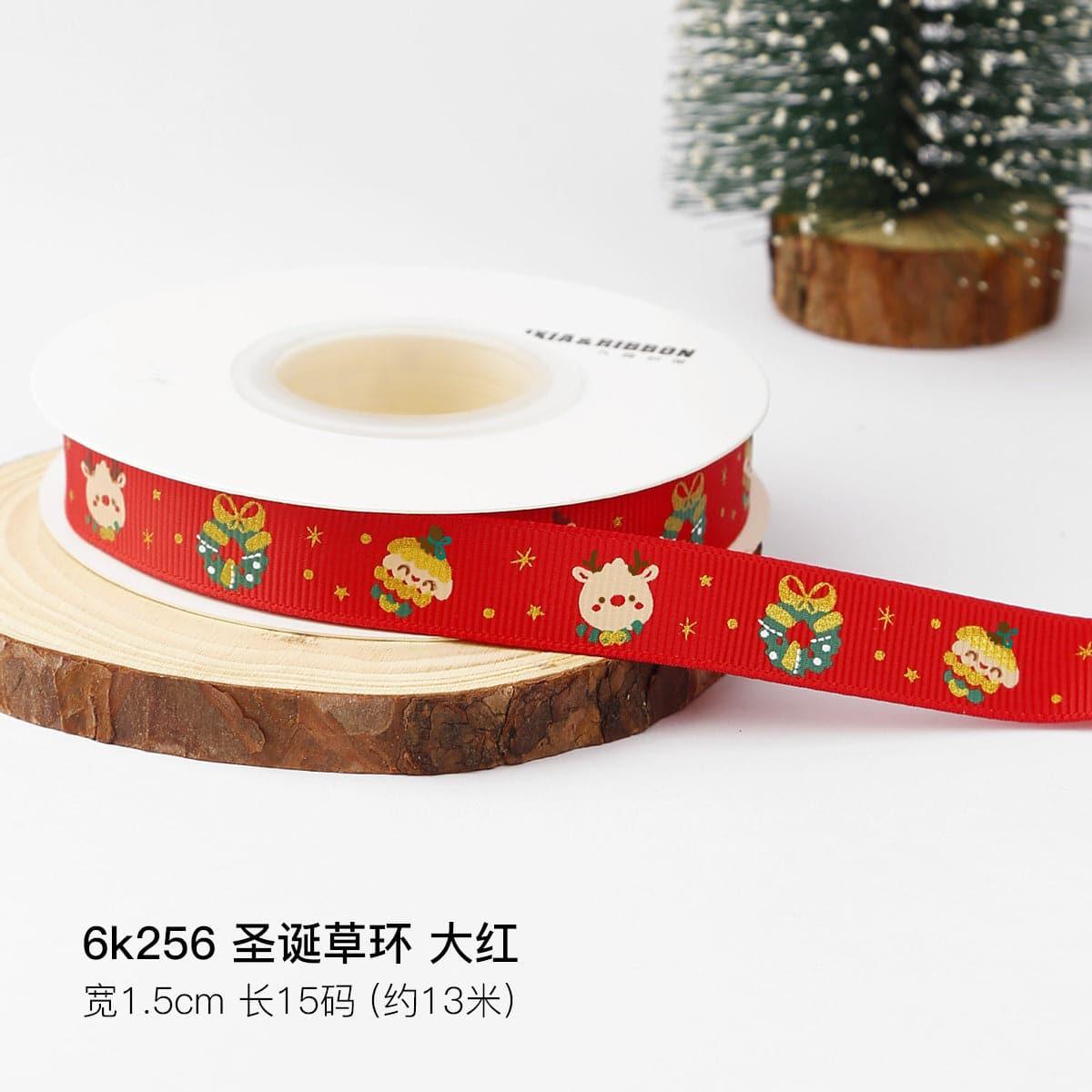 Christmas Gift Ribbon Gift Wrapping Diy Hot Stamping Ribbon - Huayi Flower Wraps