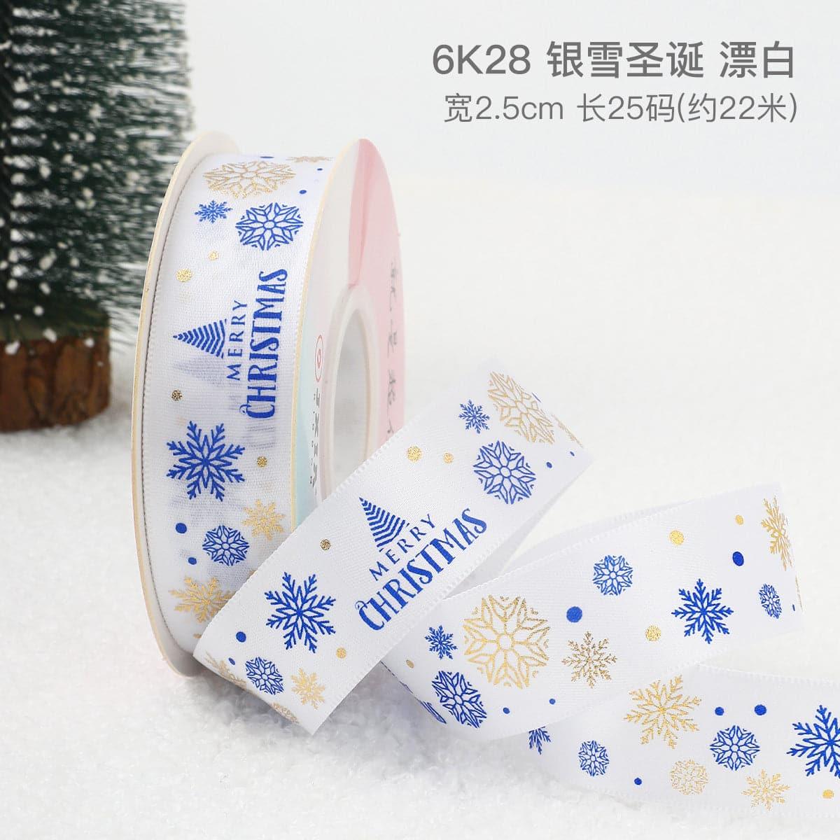 Christmas Gift Ribbon Gift Wrapping Diy Hot Stamping Ribbon - Huayi Flower Wraps