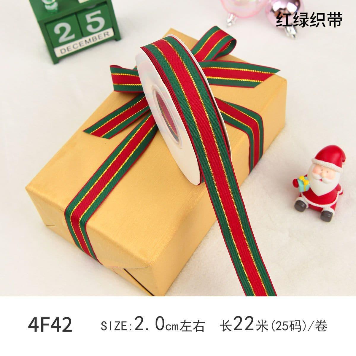 Christmas Ribbon Spot Hot Stamping Polyester Ribbon - Huayi Flower Wraps