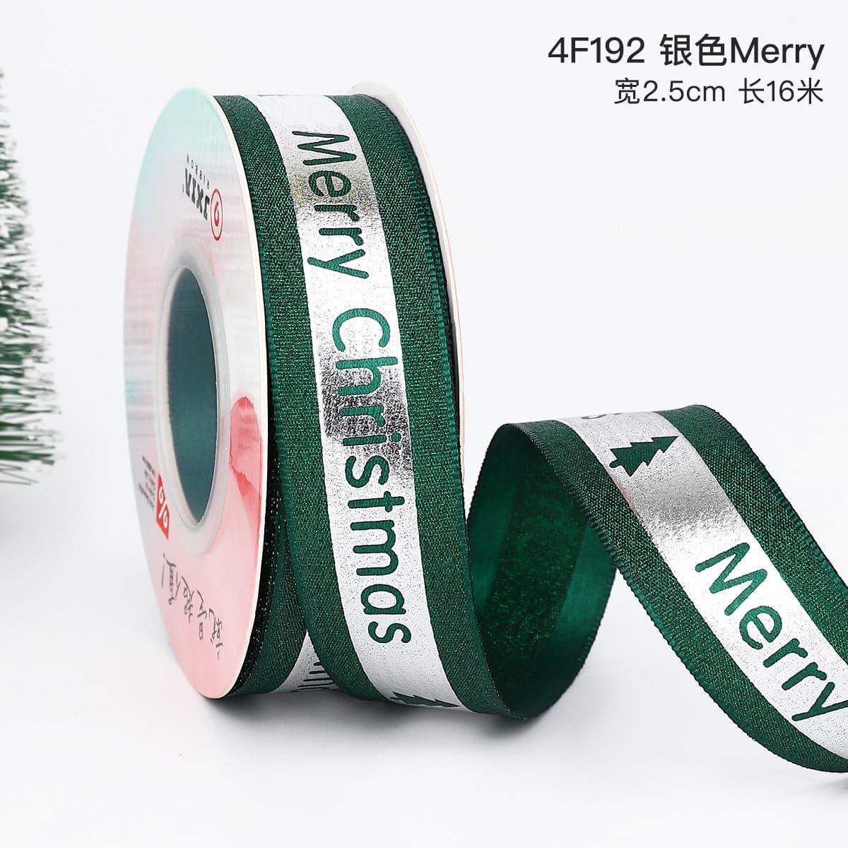 Christmas Ribbon Spot Hot Stamping Polyester Ribbon - Huayi Flower Wraps