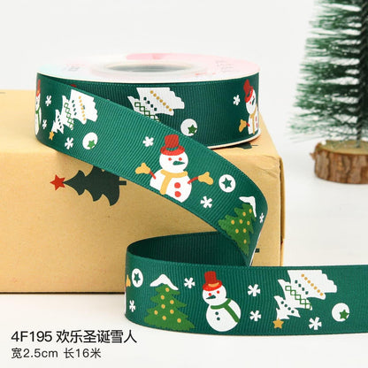 Christmas Ribbon Spot Hot Stamping Polyester Ribbon - Huayi Flower Wraps