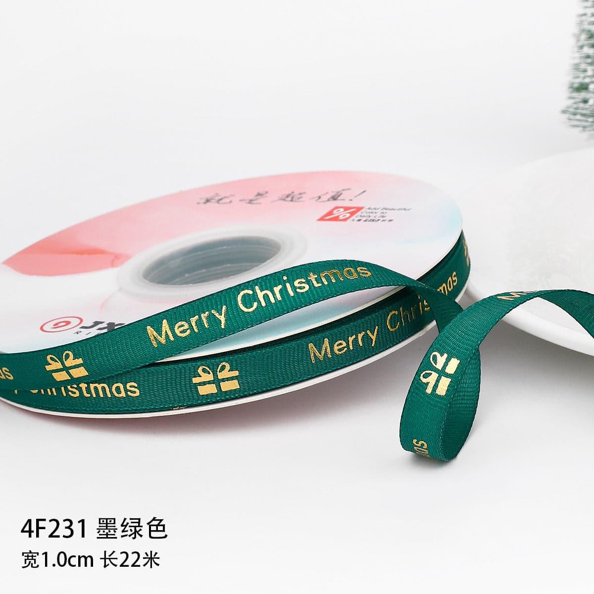 Christmas Ribbon Spot Hot Stamping Polyester Ribbon - Huayi Flower Wraps