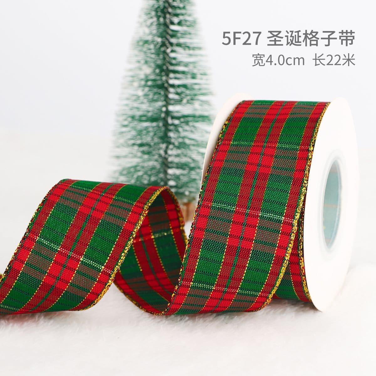 Christmas Ribbon Spot Hot Stamping Polyester Ribbon - Huayi Flower Wraps