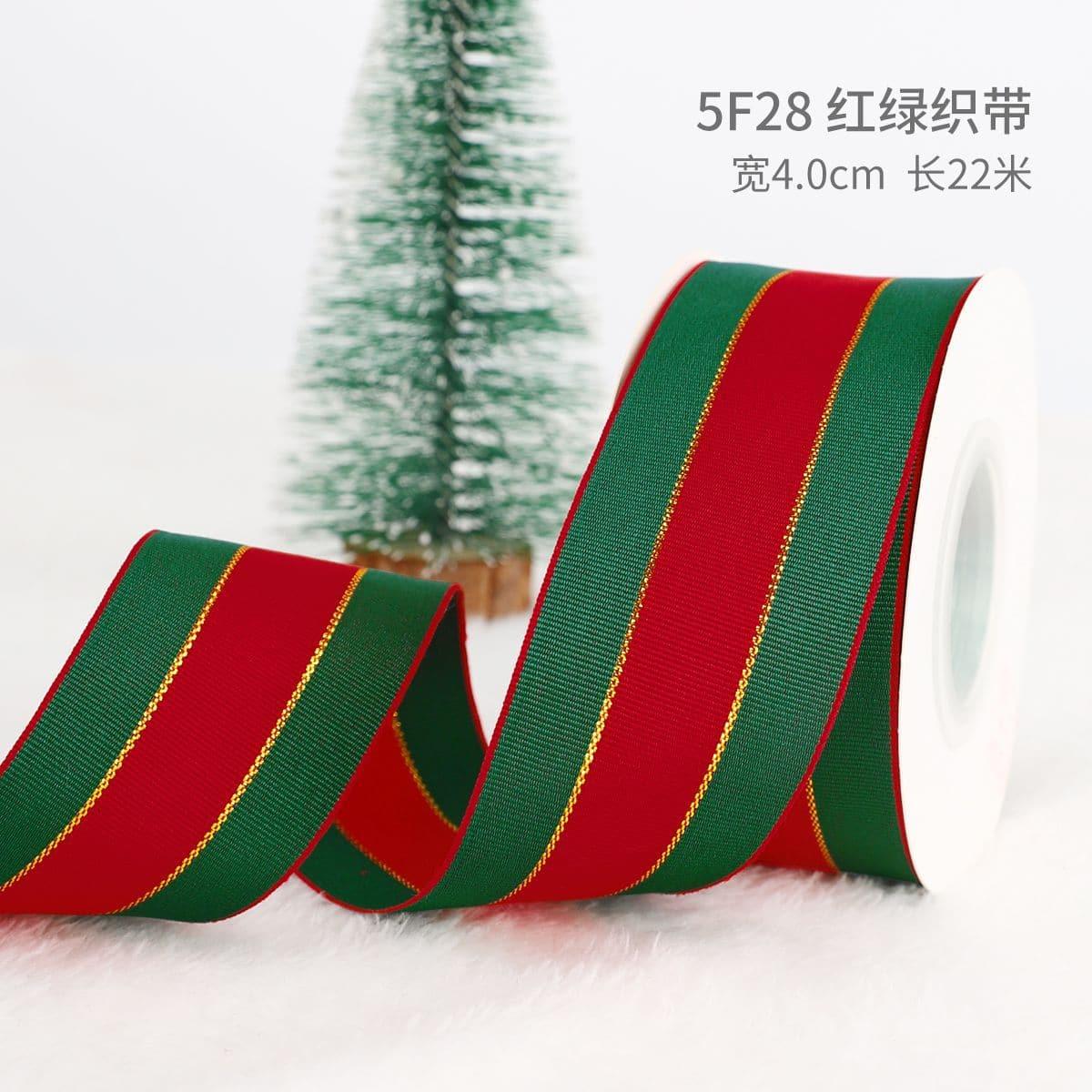 Christmas Ribbon Spot Hot Stamping Polyester Ribbon - Huayi Flower Wraps