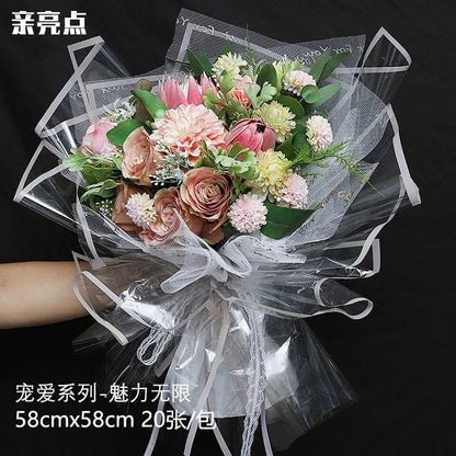 Colorful Edge Flower Wrapping Paper Waterproof,22.8*22.8 Inch-20 Sheets - Huayi Flower Wraps