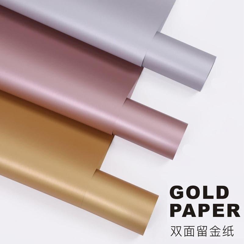 Double Sided Gilded Paper Gilded Eurasian Paper,18 sheets/pack,22.8*22.8 Inch - Huayi Flower Wraps