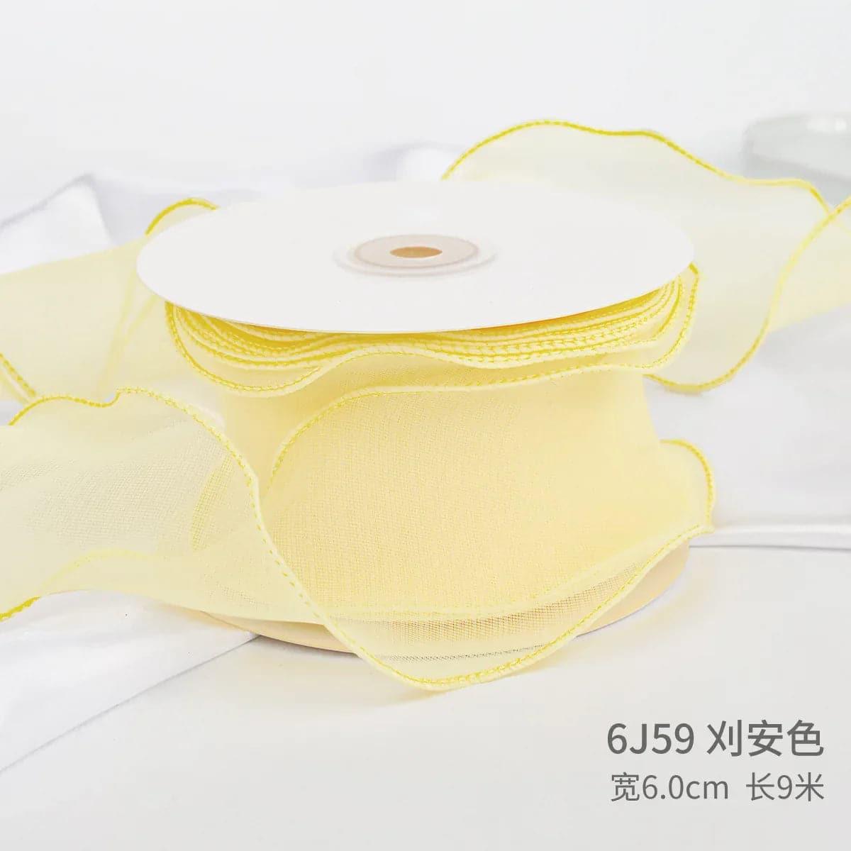 Edged Double Face Ribbon Tulle Sheer Chiffon Color Bow Ribbon£¬2.36 inch - 10 yards - Huayi Flower Wraps