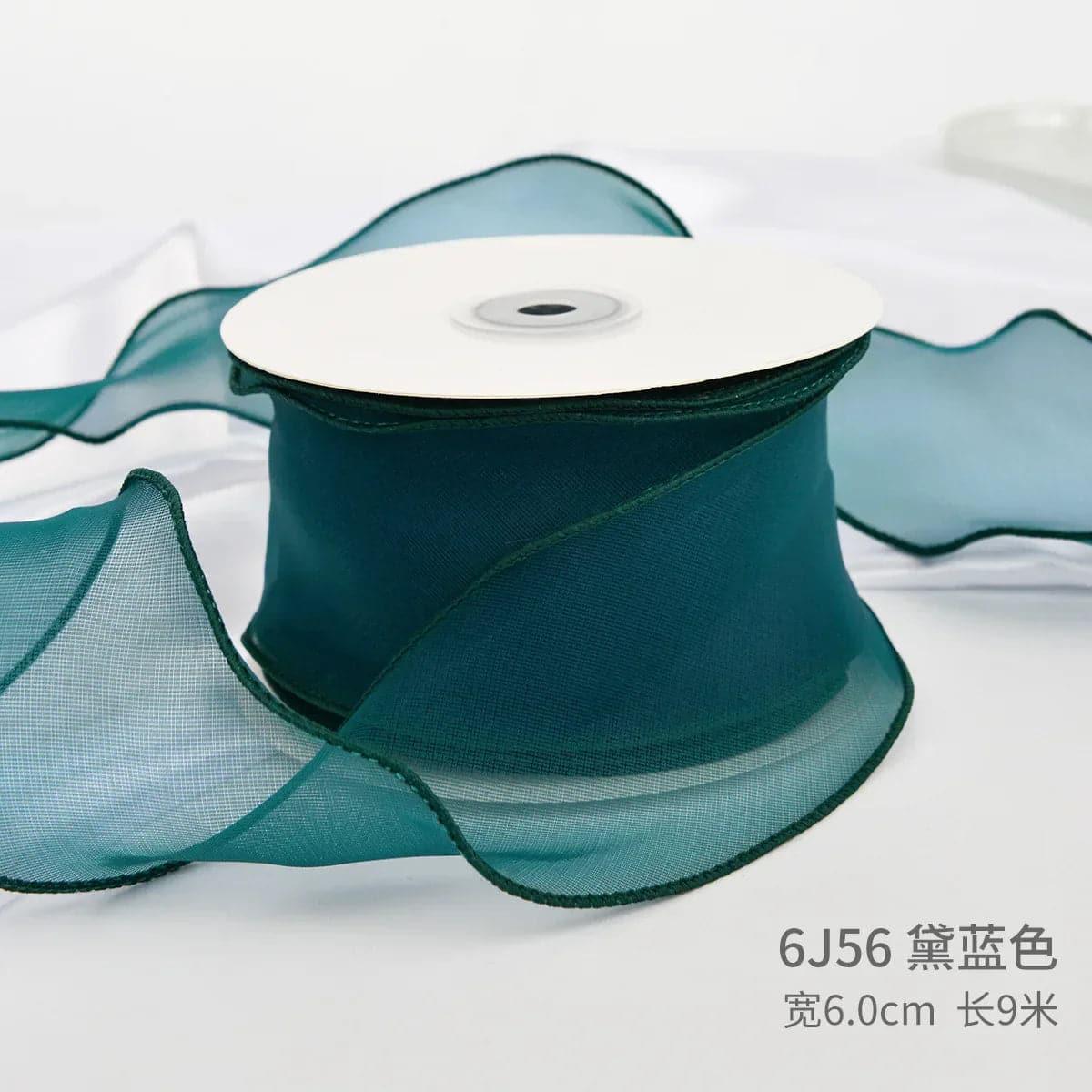 Edged Double Face Ribbon Tulle Sheer Chiffon Color Bow Ribbon£¬2.36 inch - 10 yards - Huayi Flower Wraps