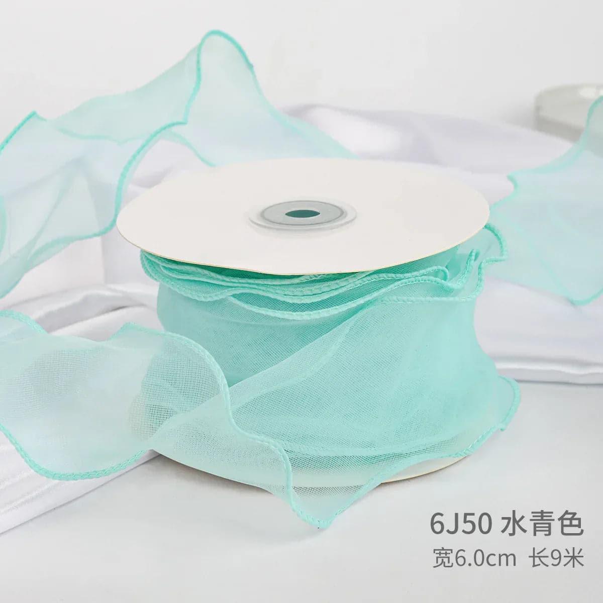 Edged Double Face Ribbon Tulle Sheer Chiffon Color Bow Ribbon£¬2.36 inch - 10 yards - Huayi Flower Wraps