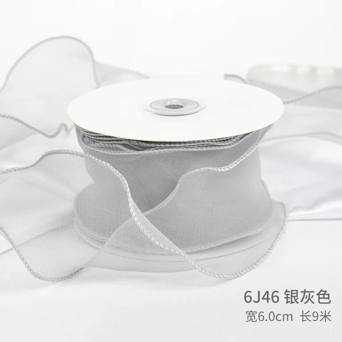 Edged Double Face Ribbon Tulle Sheer Chiffon Color Bow Ribbon£¬2.36 inch - 10 yards - Huayi Flower Wraps