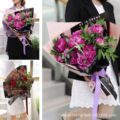 Fashion Magazine Waterproof Floral Bouquet Packaging Paper,22.8*22.8 inch - 20 sheets - Huayi Flower Wraps