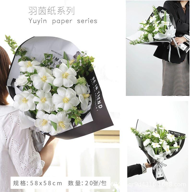 Fashion Magazine Waterproof Floral Bouquet Packaging Paper,22.8*22.8 inch - 20 sheets - Huayi Flower Wraps