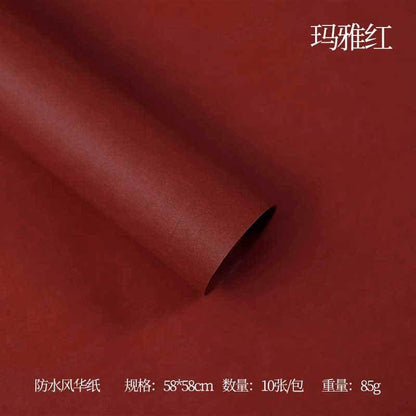 FengHua Solid Color Korean Waterproof Thickened,22.8*22.8 Inch-10 Sheets - Huayi Flower Wraps