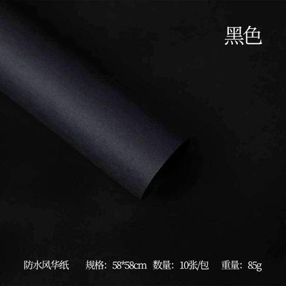 FengHua Solid Color Korean Waterproof Thickened,22.8*22.8 Inch-10 Sheets - Huayi Flower Wraps