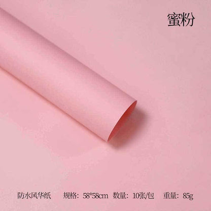 FengHua Solid Color Korean Waterproof Thickened,22.8*22.8 Inch-10 Sheets - Huayi Flower Wraps