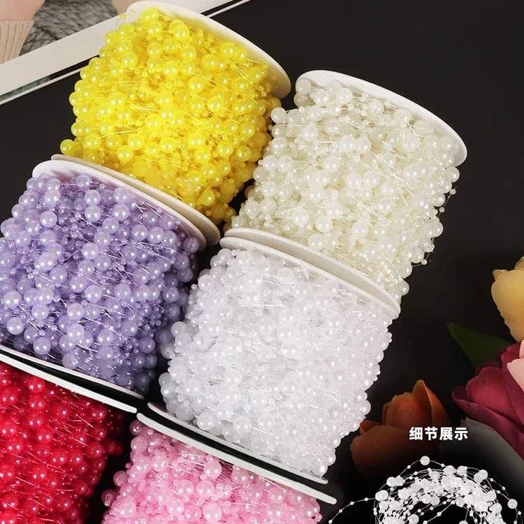 Floral Pearl Chain Bouquet Flower Packaging,1.6cm * 50 yards - Huayi Flower Wraps