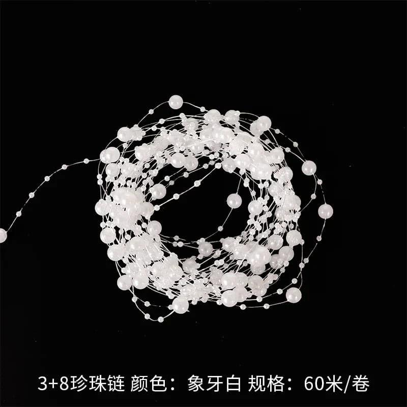 Floral Pearl Chain Bouquet Flower Packaging,1.6cm * 50 yards - Huayi Flower Wraps