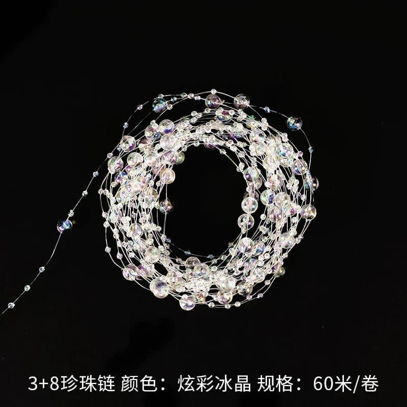 Floral Pearl Chain Bouquet Flower Packaging,1.6cm * 50 yards - Huayi Flower Wraps