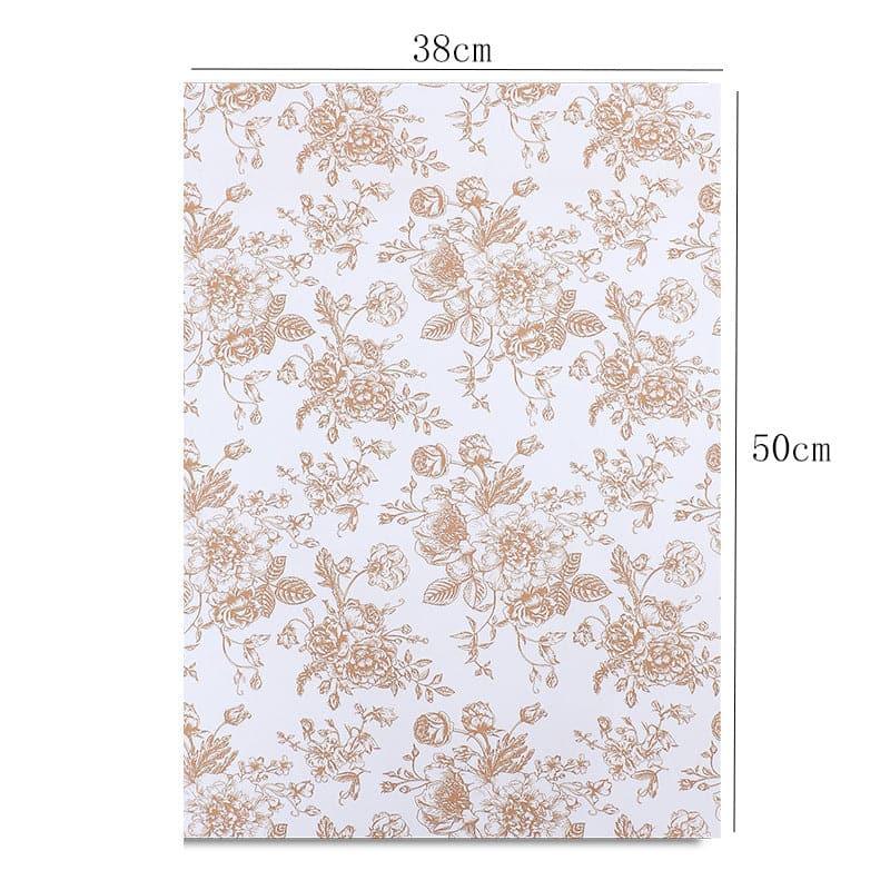 Floral Retro Art Packaging Paper Bouquet,14.4*20.9 Inch-10 Sheets - Huayi Flower Wraps