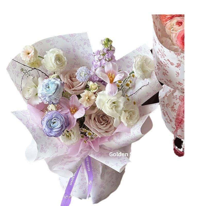 Floral Retro Art Packaging Paper Bouquet,14.4*20.9 Inch-10 Sheets - Huayi Flower Wraps