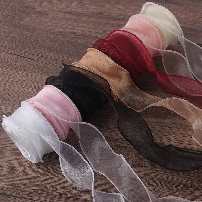 Floral Ribbon Flower Shop Bouquet Material Korean Version 4cm Wavy Ribbon Flower Gift Packaging,10 yards/40 yards