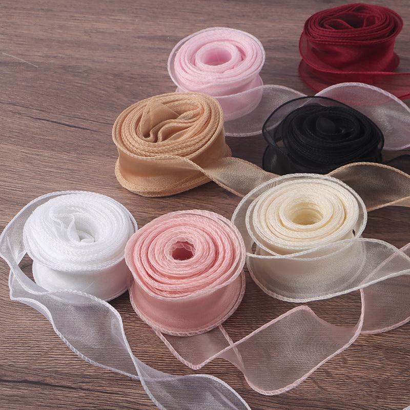 Floral Ribbon Flower Shop Bouquet Material Korean Version 4cm Wavy Ribbon Flower Gift Packaging - Huayi Flower Wraps