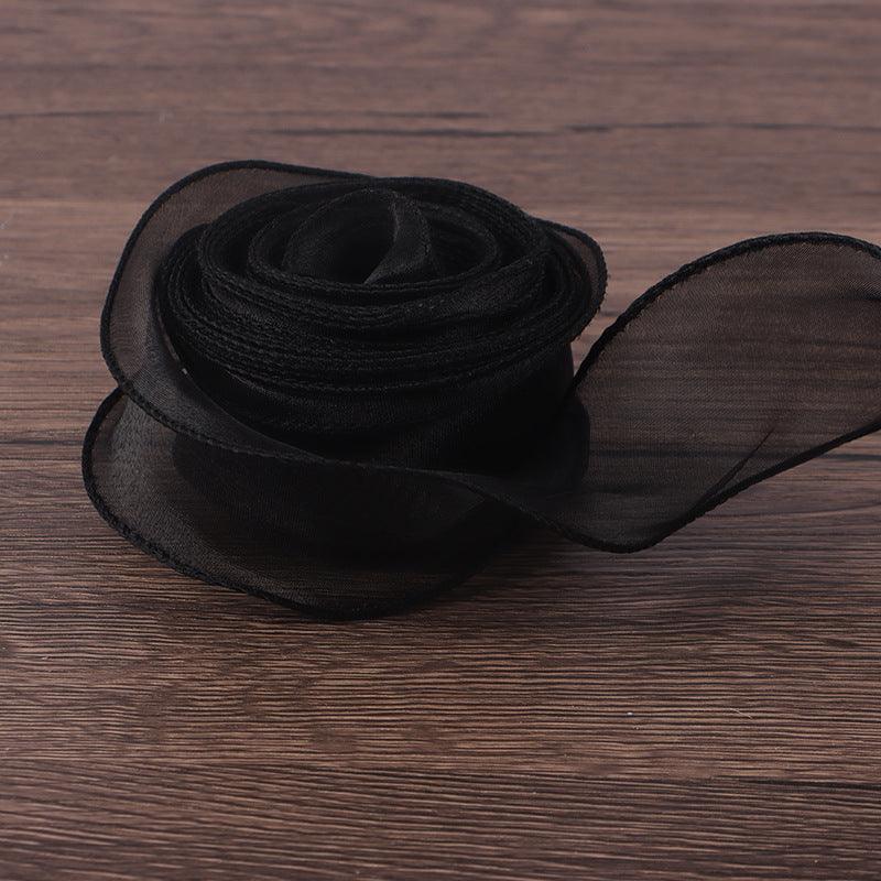 Floral Ribbon Flower Shop Bouquet Material Korean Version 4cm Wavy Ribbon Flower Gift Packaging - Huayi Flower Wraps